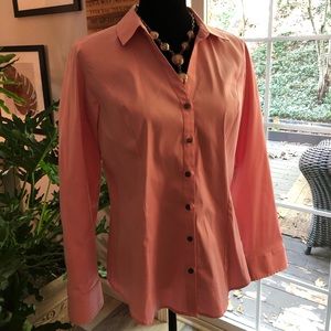 Pink Long sleeve button down fitted shirt